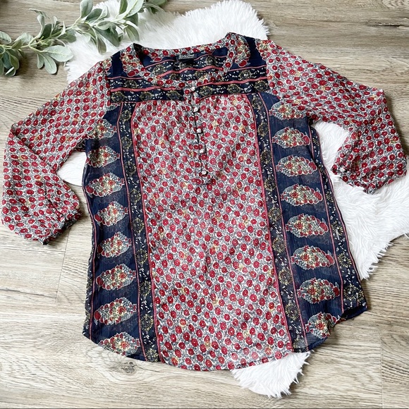 Lucky Brand Tops - Lucky Brand Top Sheer Floral Medium